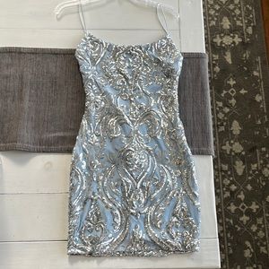 Brianna Sequin Mesh Bodycon Dress